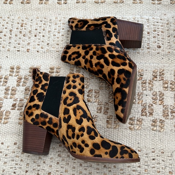 Madewell Regan Boot Leopard Calf Hair Booties size 7 - Picture 2 of 5